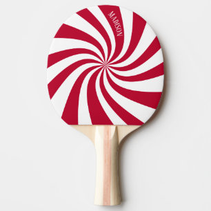 Modern Spiral Swirl Magneta Name Ping Pong Paddle