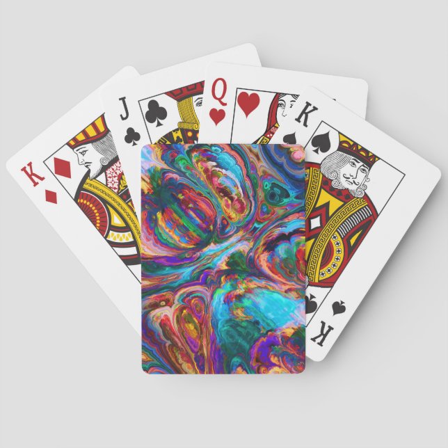 Modern Splash of Paints Playing Cards (Back)