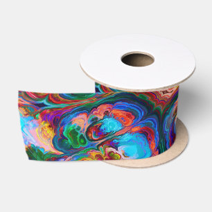 Modern Splash of Paints Satin Ribbon