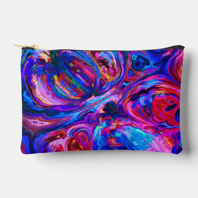Modern Splash of Purple Hue Paints Accessory Pouch (Front)