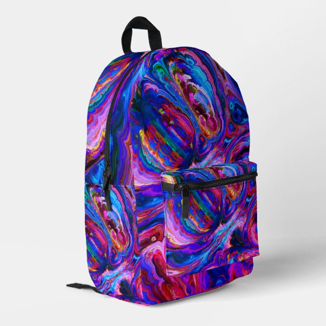 Modern Splash of Purple Hue Paints Printed Backpack (Back Corner Left)