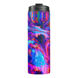 Modern Splash of Purple Hue Paints Thermal Tumbler