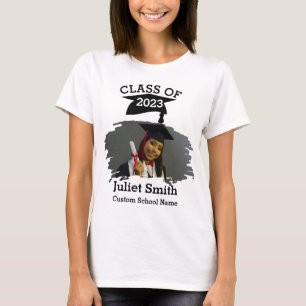 Modern Splash Photo Custom Graduate Class of 2023 T-Shirt