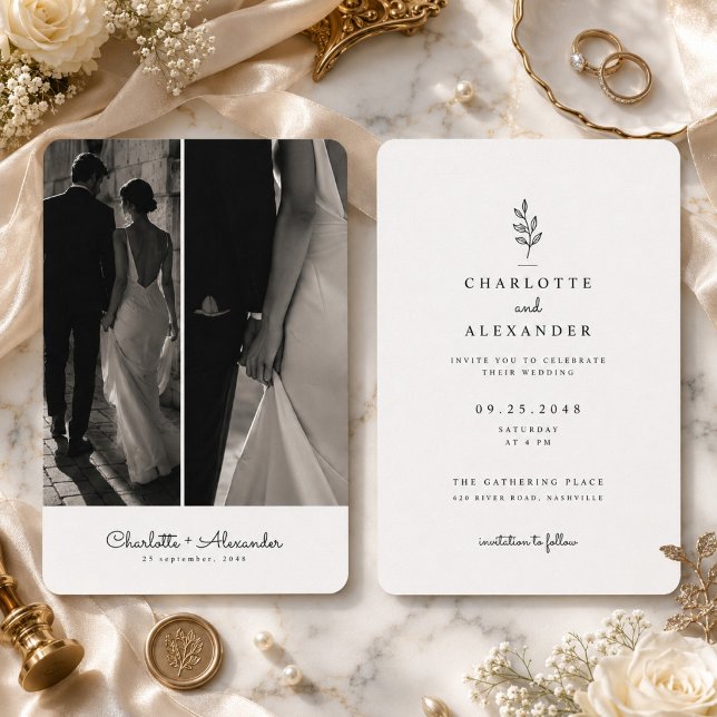 Modern Split Photo Wedding  Invitation (Creator Uploaded)