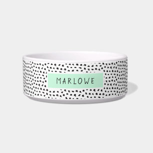 Modern Splotchy Pattern   Personalised   Mint Bowl