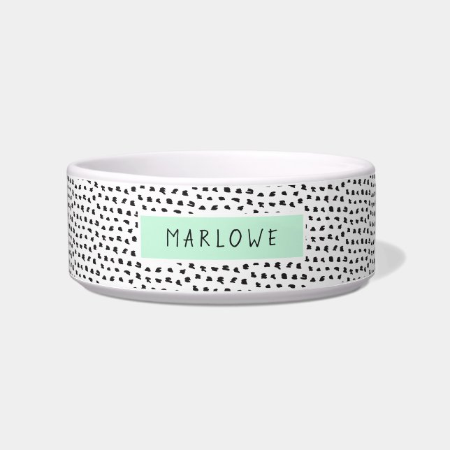 Modern Splotchy Pattern | Personalised | Mint Bowl (Front)