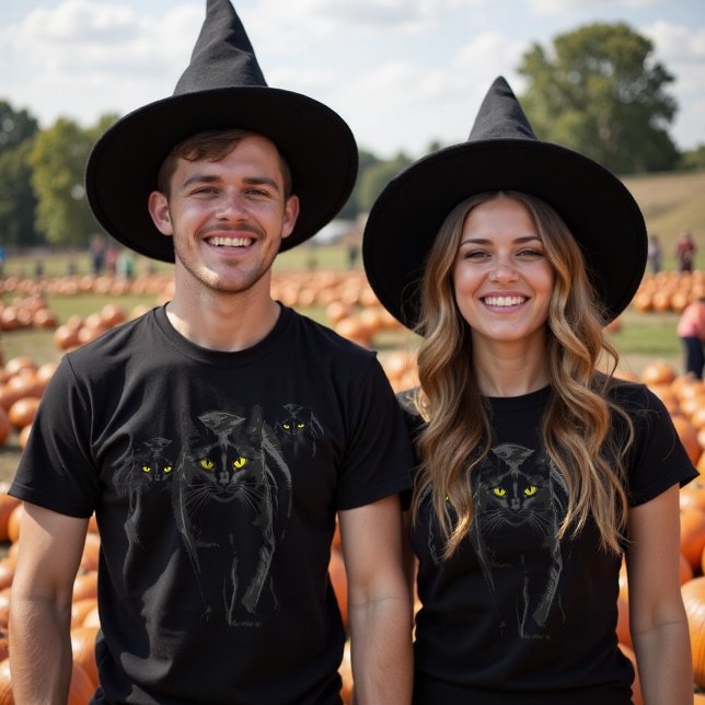 Modern Spooky Black Cat Shadow Gothic Supernatural T-Shirt (Creator Uploaded)