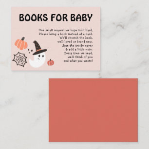 Modern Spooky Halloween Books for Baby Shower Enclosure Card