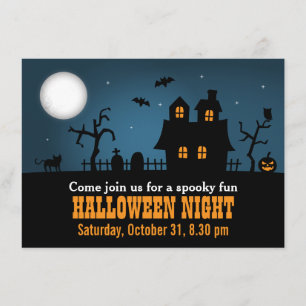 Modern Spooky Haunted House Halloween Party Invitation