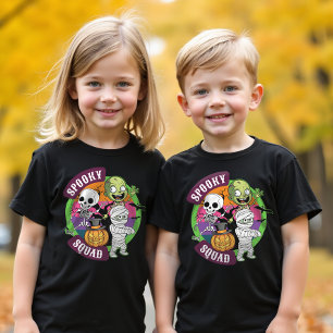 Modern Spooky Squad Kids Funny Halloween T-Shirt