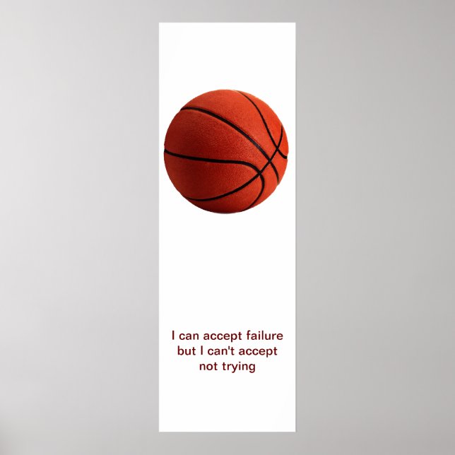 Modern Sport Motivational Quote Basketball Poster (Front)
