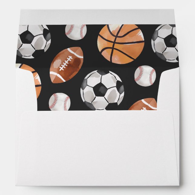 Modern Sports Birthday Party Envelope (Back (Bottom))