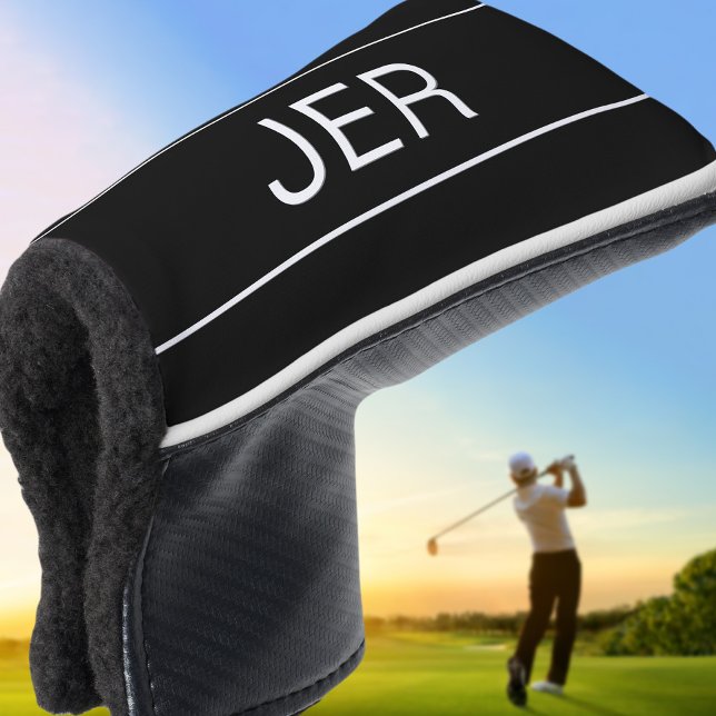 Modern Sports Black Monogrammed Golfer Putter Golf Head Cover (Modern Sports Black Monogrammed Golfer Putter Golf Head Cover)
