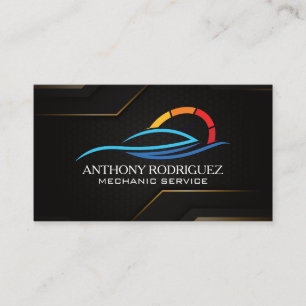 Modern Sports Car   Odometer   Car Services Business Card