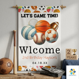 Modern Sports Kids 2nd Birthday Banner