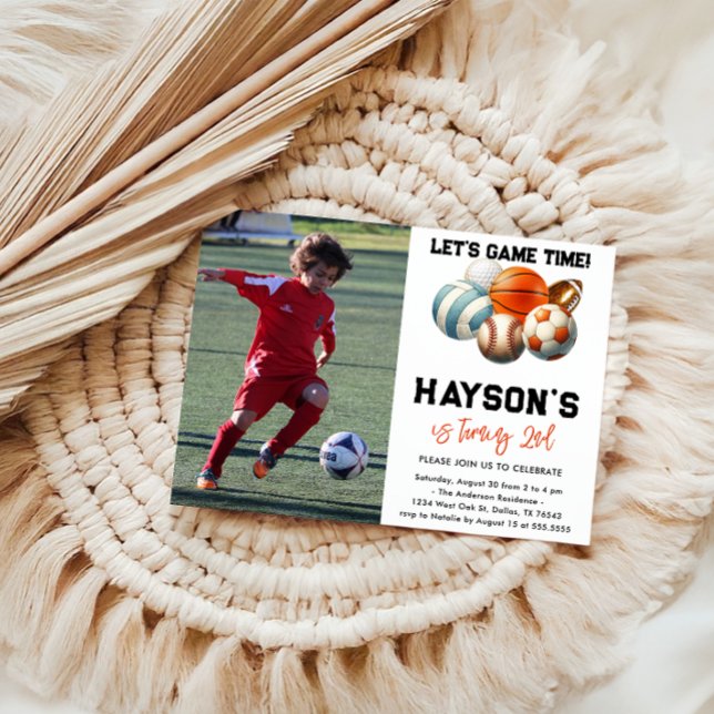 Modern Sports Kids 2nd Birthday party Invitation (Creator Uploaded)