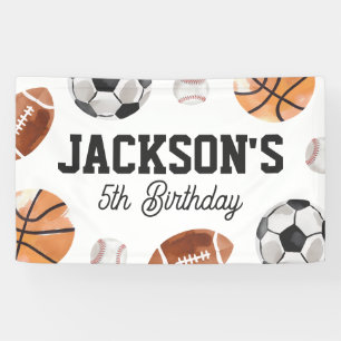 Modern Sports Kids Birthday Banner