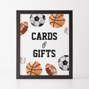 Modern Sports Kids Birthday Cards and Gifts Sign