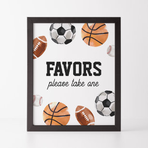 Modern Sports Kids Birthday Favours Sign