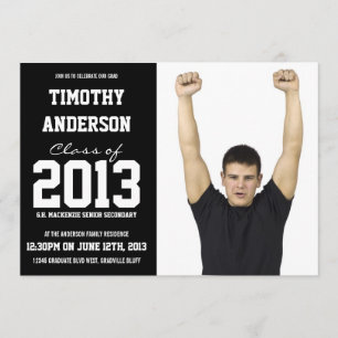Modern Sports Theme Photo Graduation Party Invitation