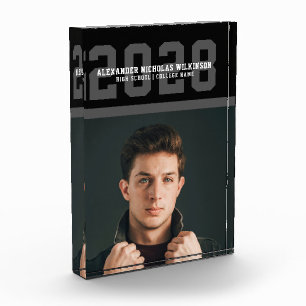 Modern Sporty Bold Typography Graduation Photo Block