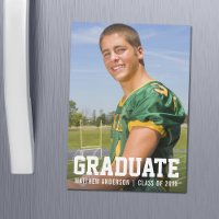 Modern Sporty Graduation Announcement Magnet Card