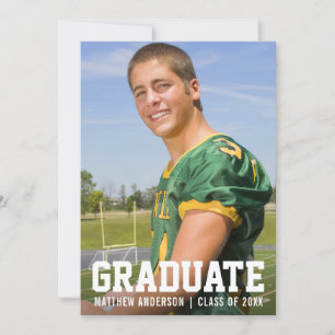 Modern Sporty Graduation Announcement Photo Card