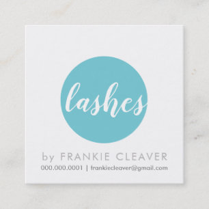 MODERN SPOT LOGO hand lettered script turquoise Square Business Card