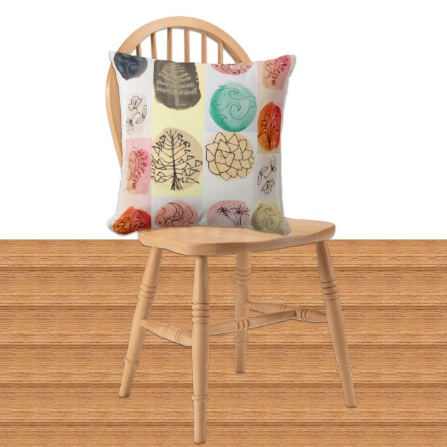 Modern Spotlight Pen & Ink Nature Pattern Cushion (Creator Uploaded)