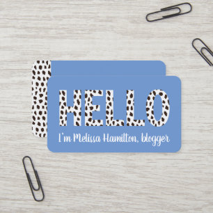 Modern Spots HELLO I'm Name Personalised Business Card