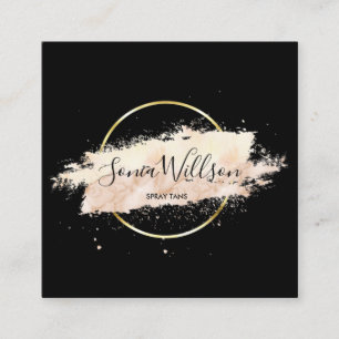 Modern spray tanning event planner makeup artist square business card