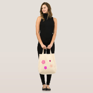 Modern Spring aqua gradient purple flora pattern Tote Bag