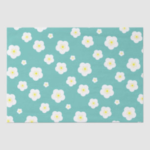 Modern Spring aqua gradient yellow flora pattern Tissue Paper