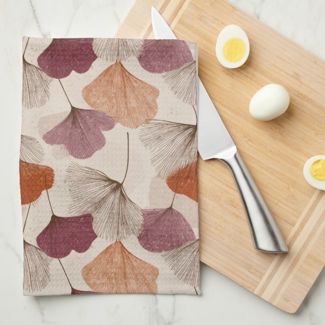 Modern Spring Botanical Floral Kitchen Towels (Quarter Fold)