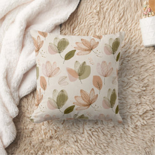 Modern Spring Botanical Floral Throw Pillow