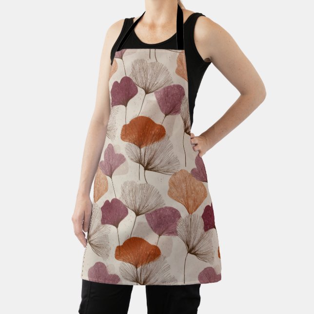 Modern Spring Botanical FloralAll-Over Print Apron (Insitu)