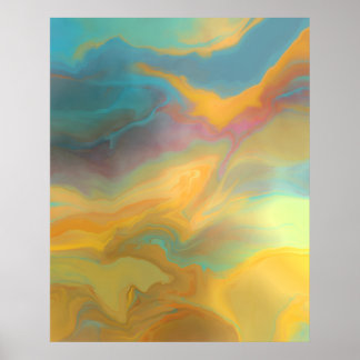 Modern Spring Colours Abstract Painting Art Poster