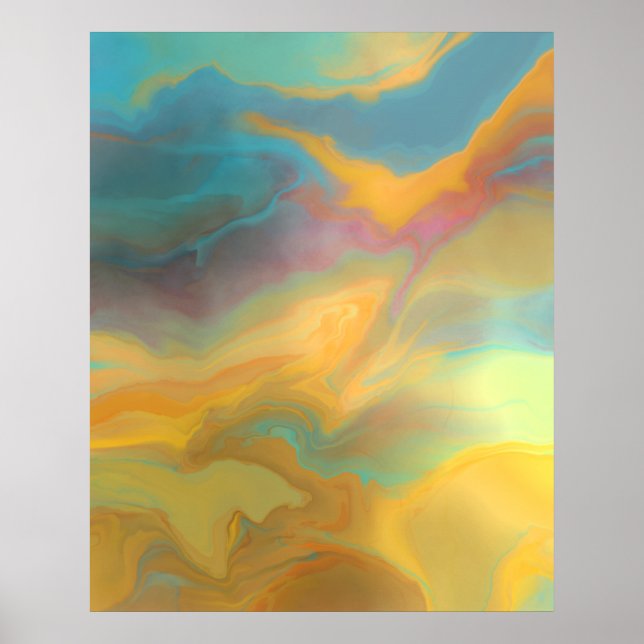 Modern Spring Colours Abstract Painting Art Poster (Front)