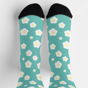 Modern Spring Daisy floral gradient yellow pattern Socks