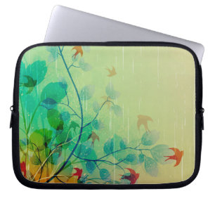 Modern Spring Floral Abstract Art Laptop Sleeve