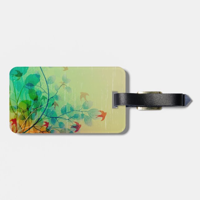 Modern Spring Floral Abstract Art Luggage Tag (Back Horizontal)