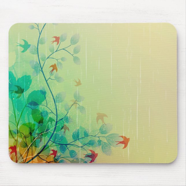 Modern Spring Floral Abstract Art Mouse Mat (Front)