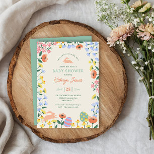 Modern Spring Floral Baby Shower Invitation