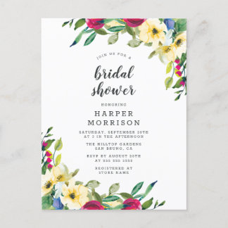 Modern Spring Floral Bridal Shower Invitation