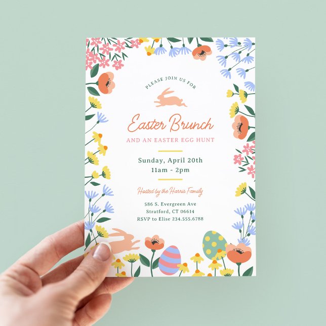 Modern Spring Floral Easter Brunch Invitation (Creator Uploaded)