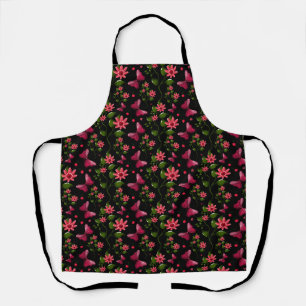 Modern Spring Garden Butterfly Floral   Apron