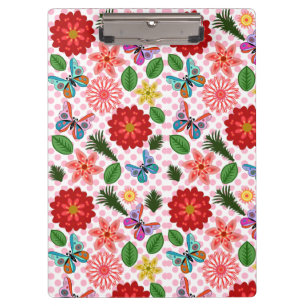 Modern Spring Garden Butterfly Floral  Clipboard