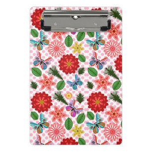 Modern Spring Garden Butterfly Floral  Mini Clipboard