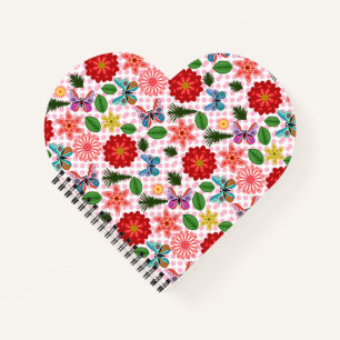 Modern Spring Garden Butterfly Floral  Notebook