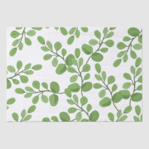 Modern Spring Green Botanical Pattern Leaves    Tissue Paper